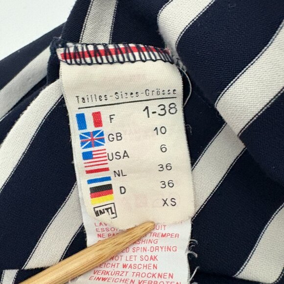 Saint James Propriano Form-Fitting Nautical Stripe Dress Size 6 Navy White - Picture 9 of 10